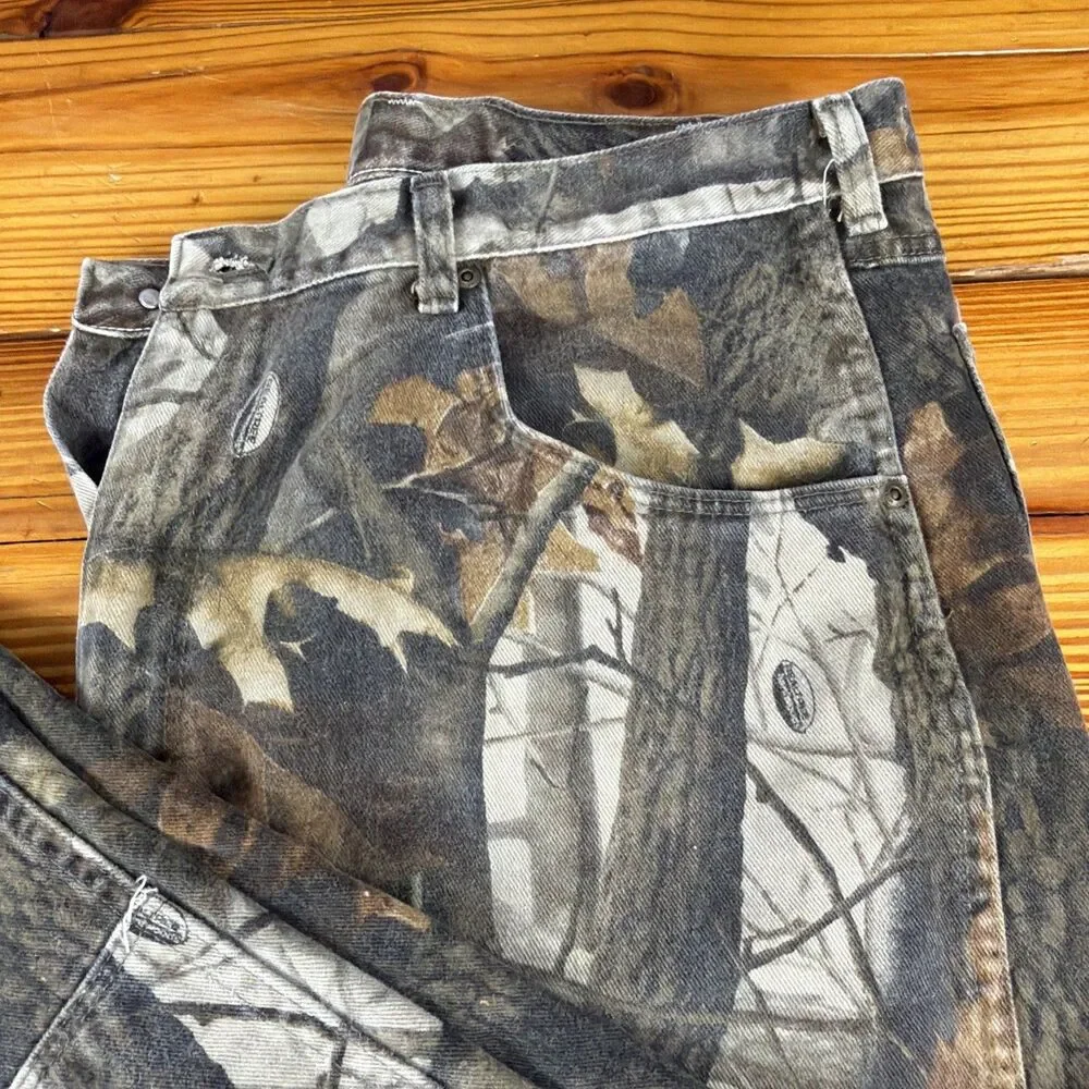 Vintage 90s Wrangler Real Tree Camo Pants Double Knee Straight Leg Men’s 40x30